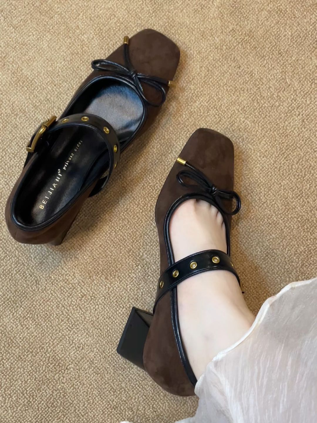 袢扣 浅口鞋 皮革  - VALI鞋履AI设计主图