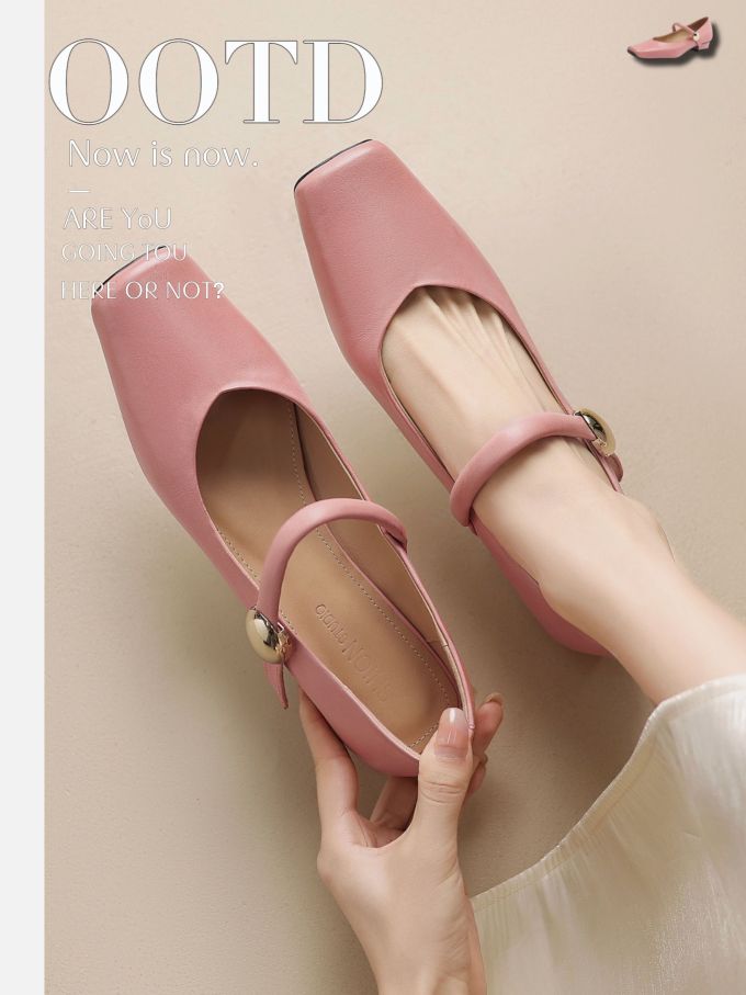 袢扣 浅口鞋 皮革 