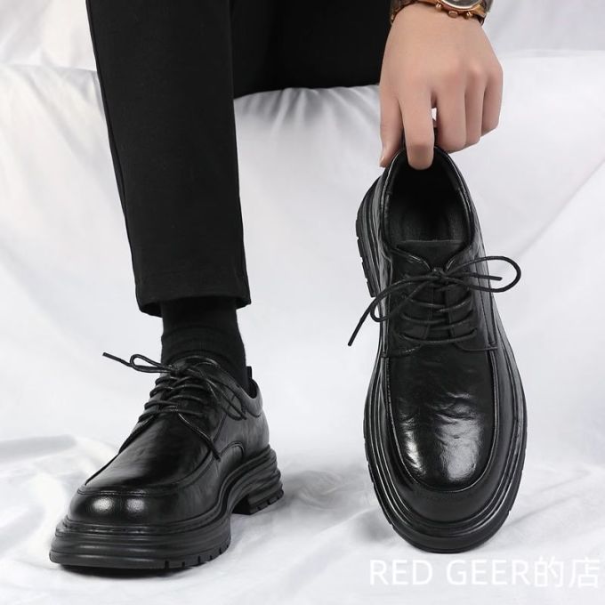 圆头 系带 皮革 
