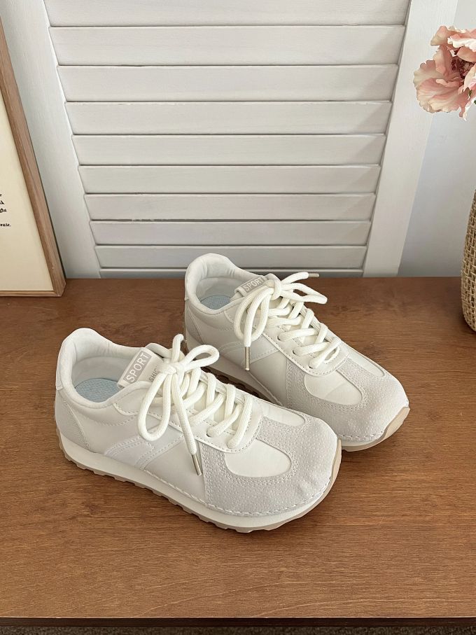 高帮 系带 布面 