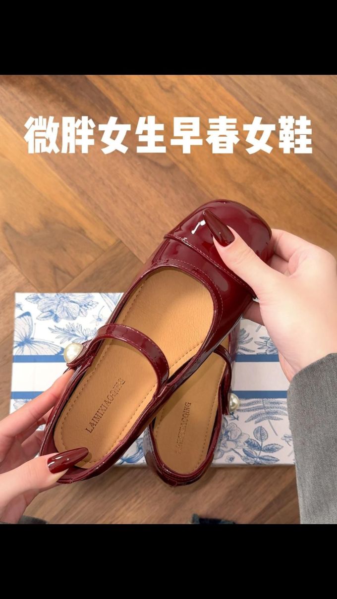 圆头 袢扣 中口鞋 皮革 