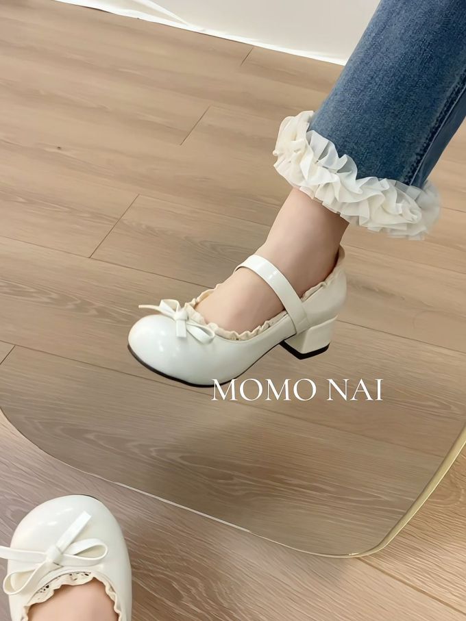 圆头 中口鞋 皮革 