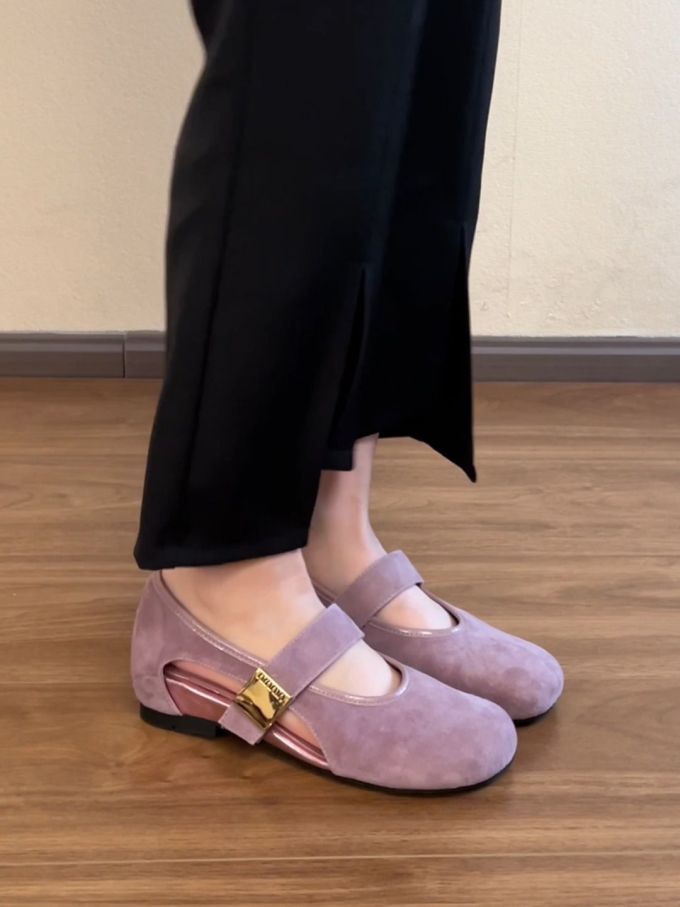 圆头 袢扣 中口鞋 皮革 