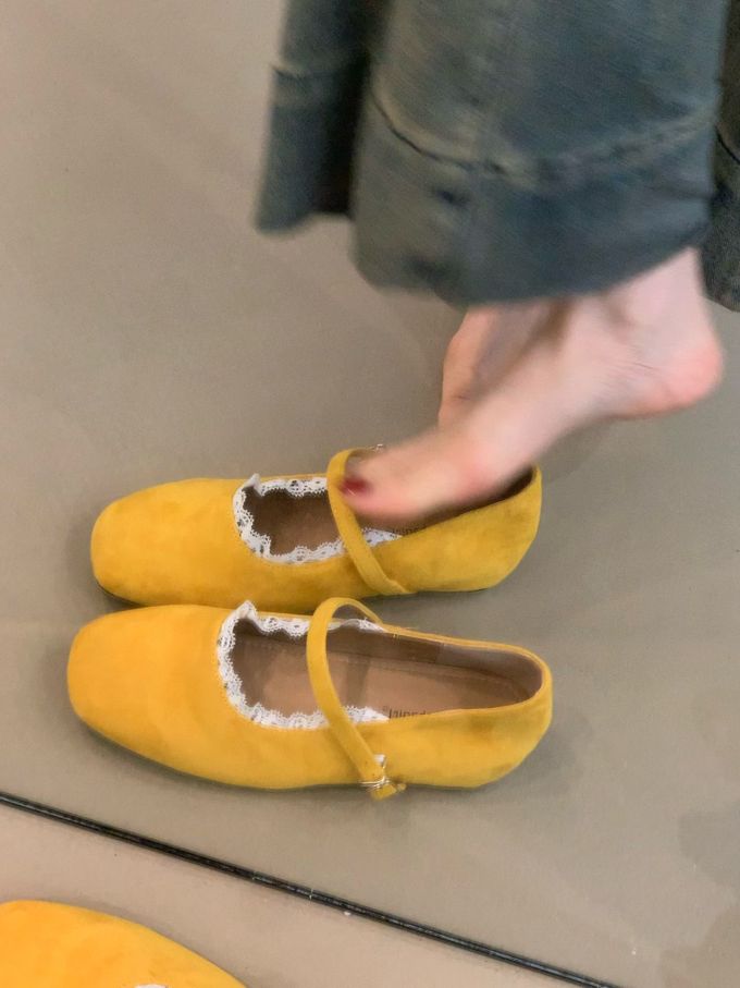 圆头 中口鞋 皮革 