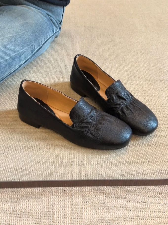 低帮 一脚蹬 中口鞋 皮革
