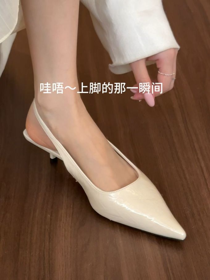 低跟 粗跟 无帮 皮革
