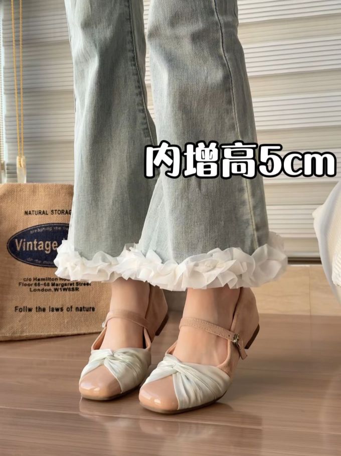 方头 袢扣 中口鞋 皮革 