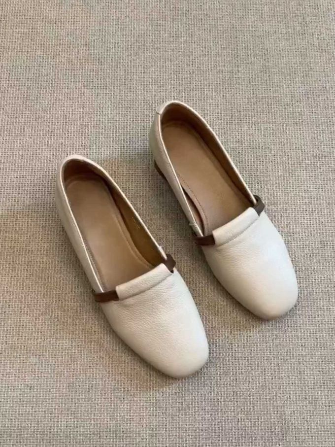 方头 中口鞋 皮革