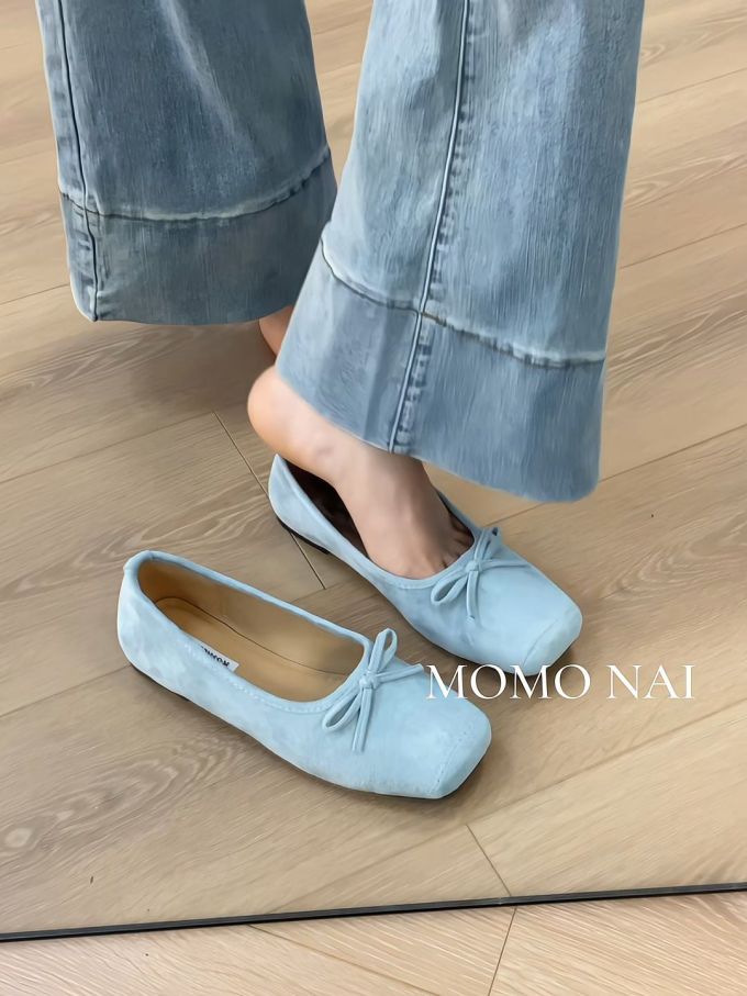 方头 一脚蹬 中口鞋 皮革