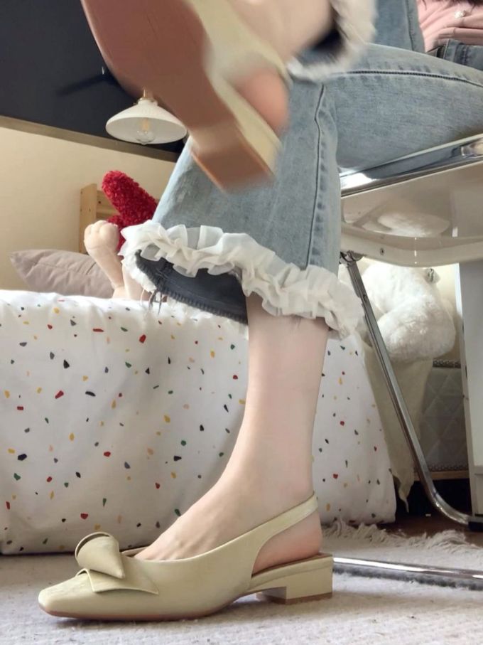 低跟 粗跟 无帮 浅口鞋 皮革