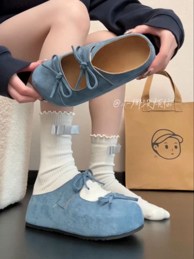平底 系带 深口鞋 皮革