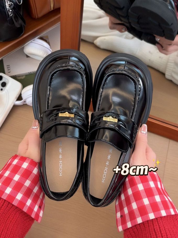 圆头 低帮 一脚蹬 深口鞋 皮革