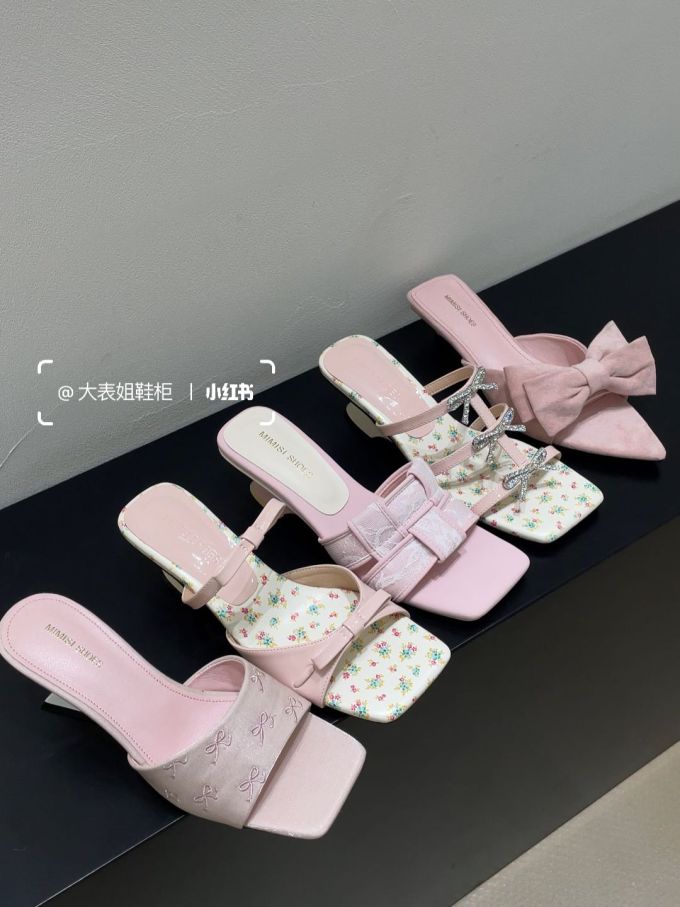 粗跟 无帮 皮革