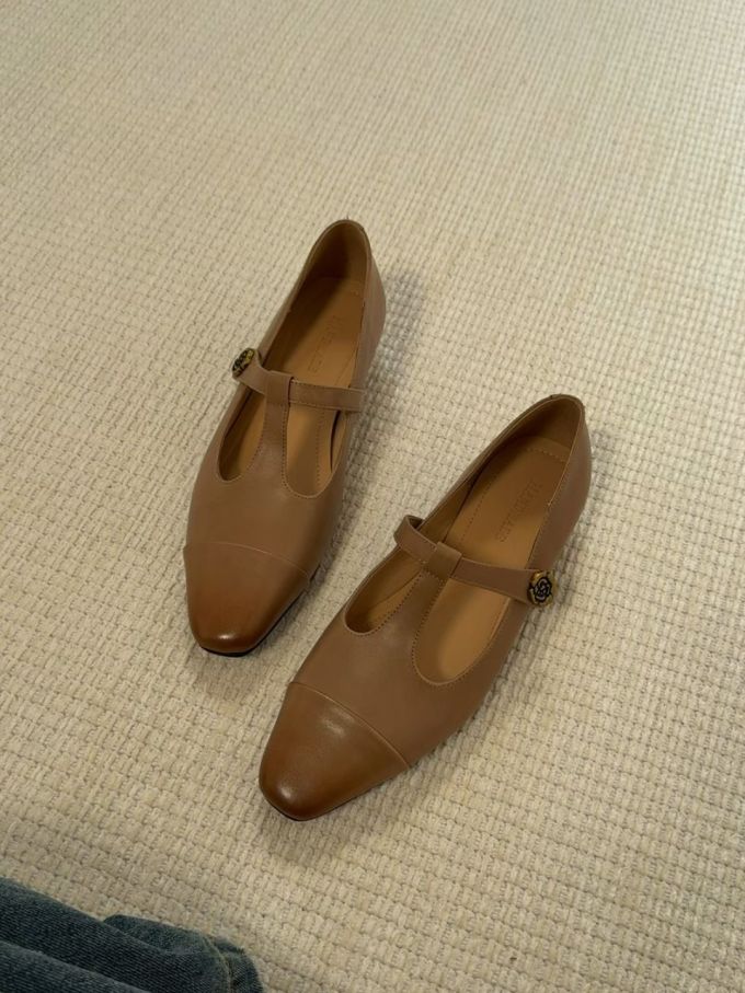 圆头 袢扣 中口鞋 皮革 