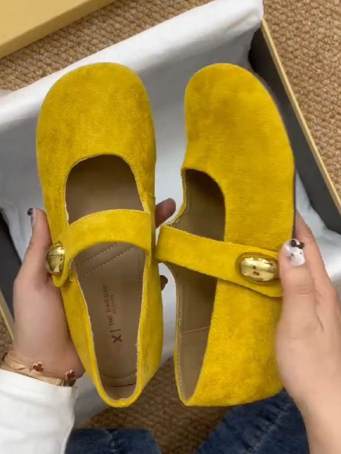 圆头 中口鞋 皮革 