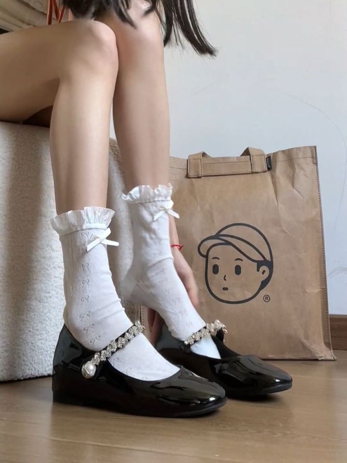 方头 中口鞋 皮革 