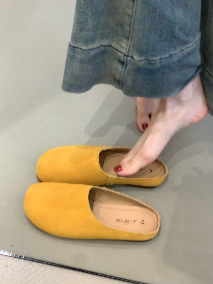 圆头 低帮 深口鞋 皮革 