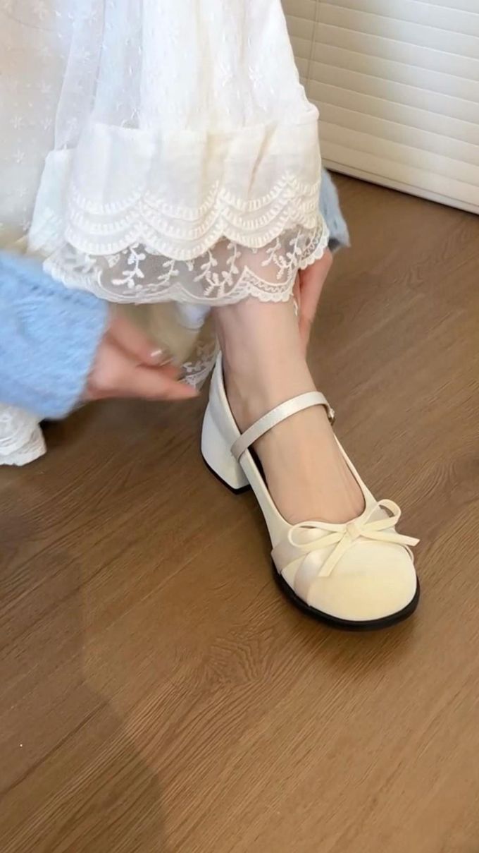 圆头 中口鞋 皮革 