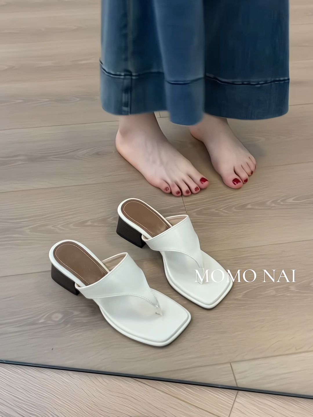 粗跟 无帮 皮革  - VALI鞋履AI设计主图