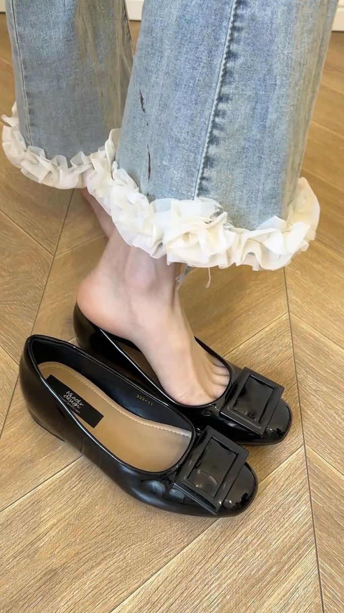 粗跟 低帮 一脚蹬 浅口鞋 皮革 