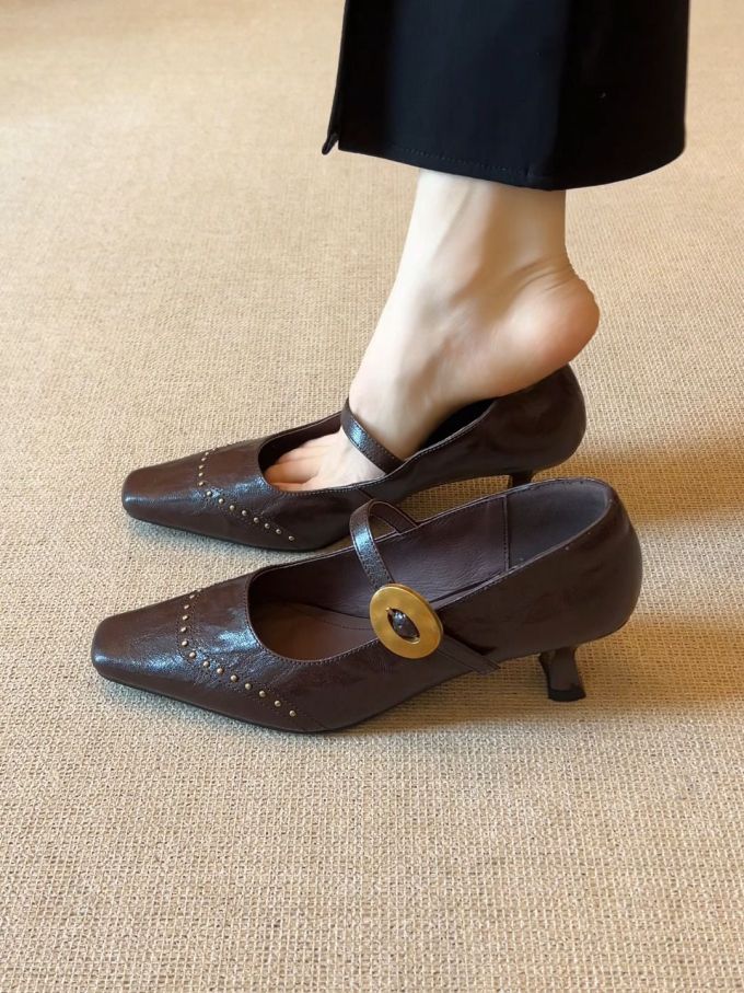 浅口鞋 皮革 