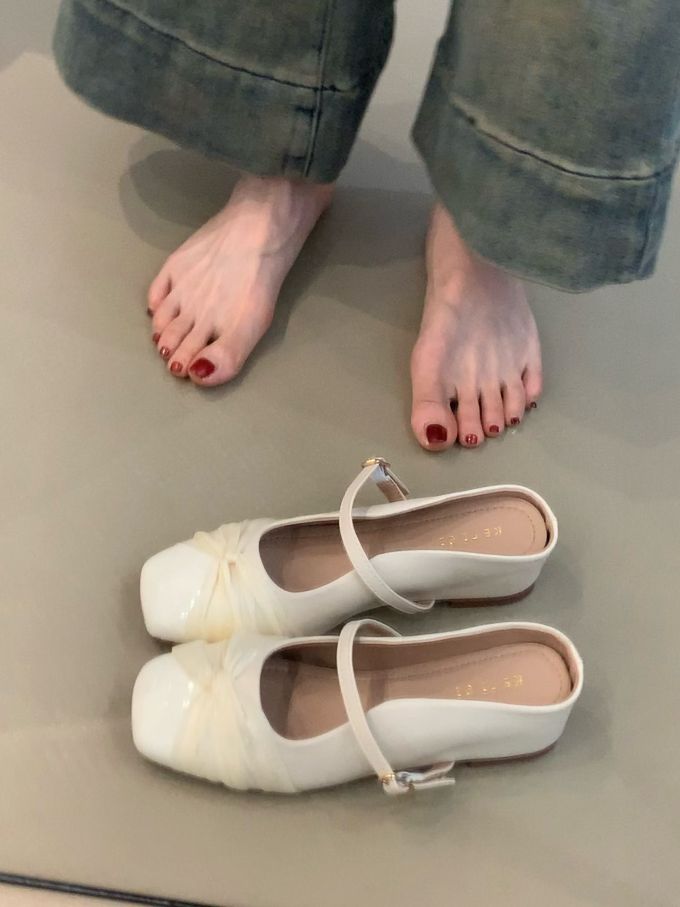 方头 中口鞋 皮革 