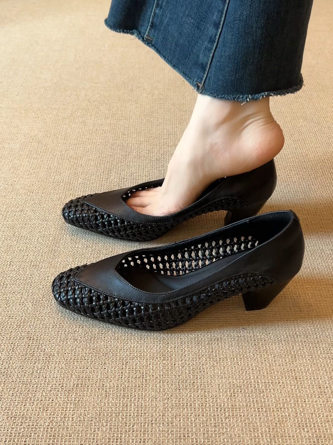 中跟 粗跟 圆头 低帮 一脚蹬 浅口鞋  - VALI鞋履AI设计主图