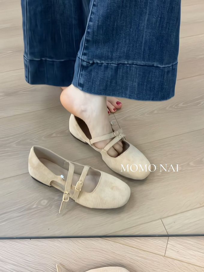 圆头 袢扣 中口鞋 皮革 