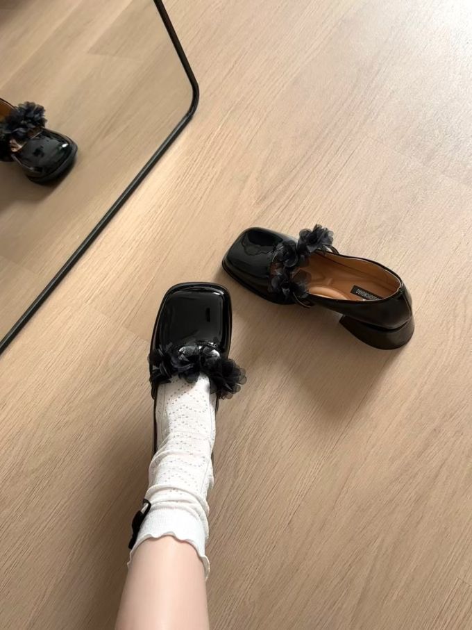 方头 中口鞋 皮革