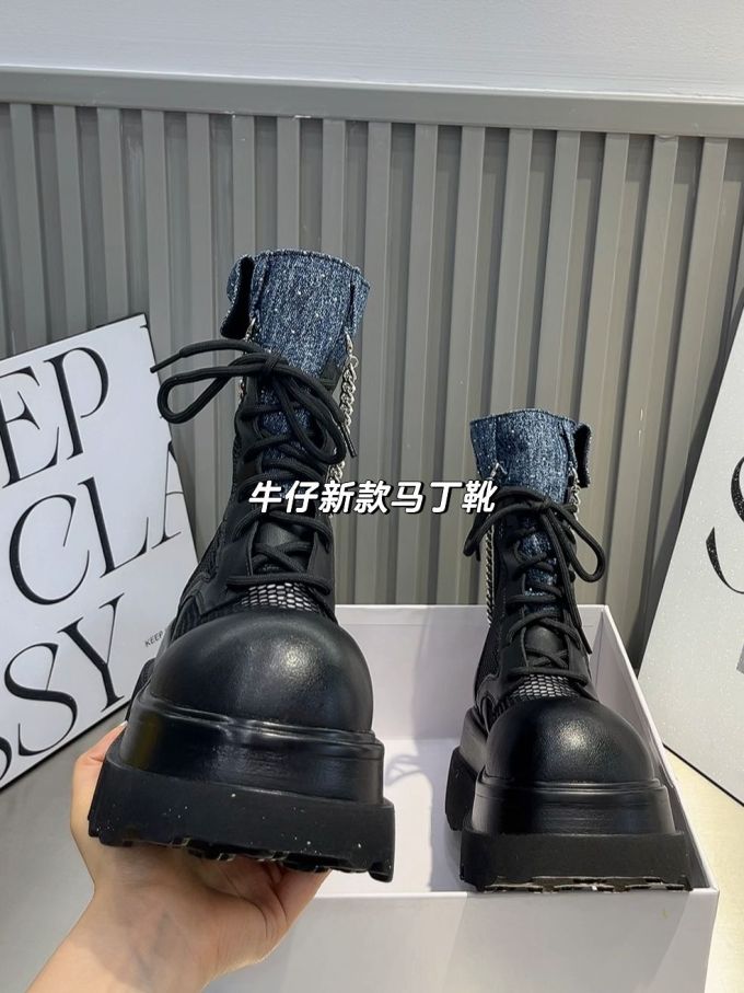 圆头 系带 皮革 