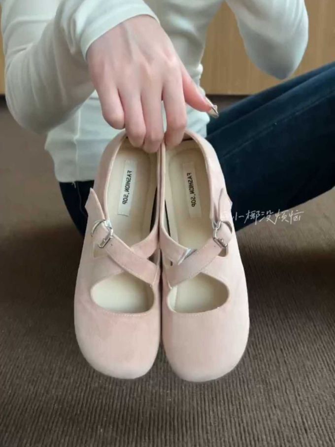方头 袢扣 中口鞋 皮革 