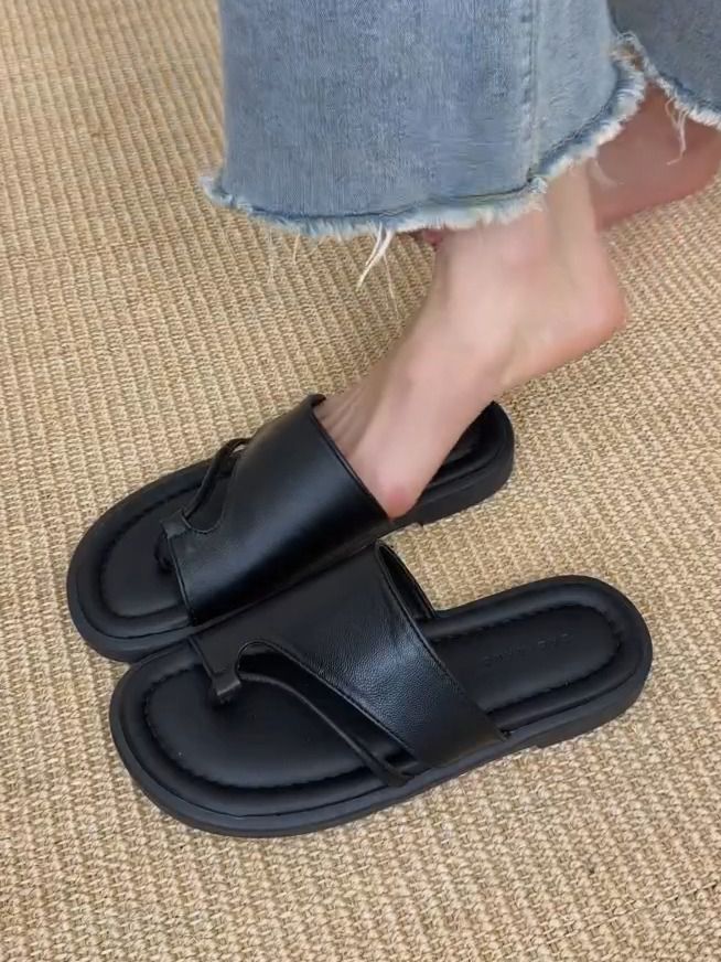 圆头 无帮 深口鞋 皮革 
