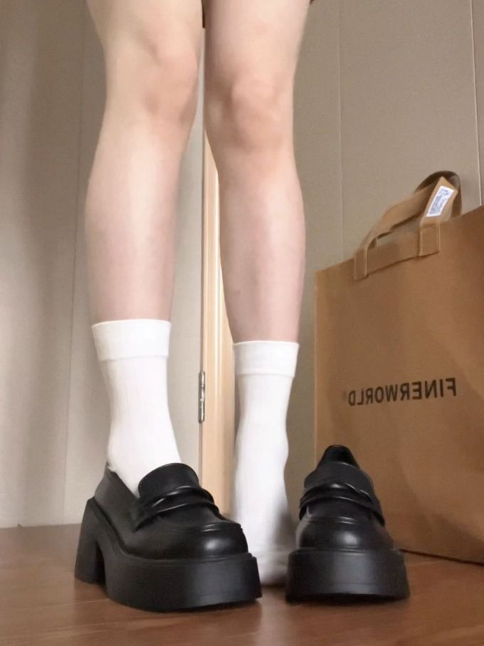 厚底 圆头 低帮 皮革 