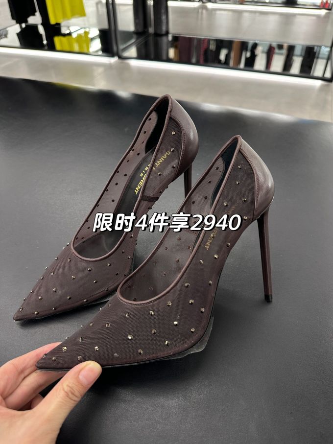 高跟 细跟 尖头 低帮 一脚蹬 浅口鞋