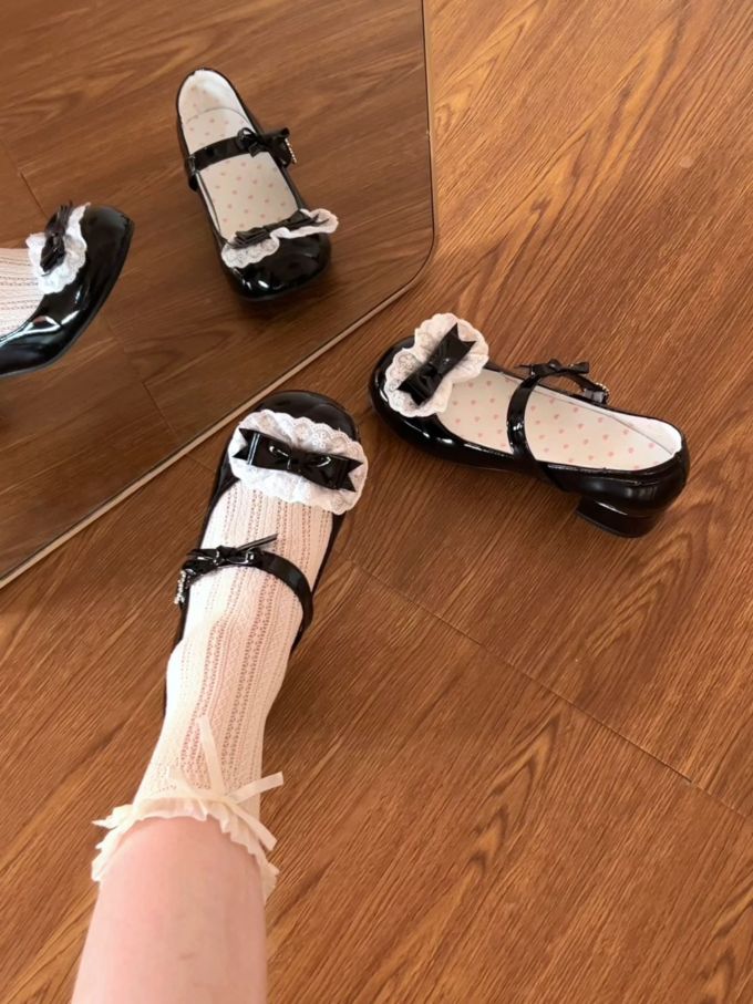 圆头 袢扣 中口鞋 皮革 