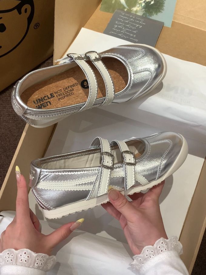 圆头 中口鞋 皮革 