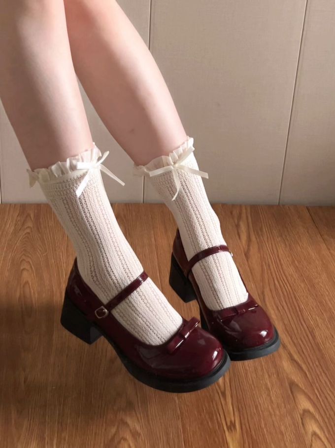 圆头 袢扣 中口鞋 皮革 