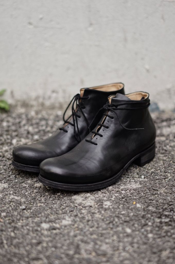 圆头 系带 皮革 