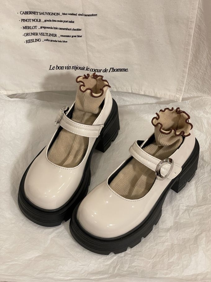 圆头 中口鞋 皮革 