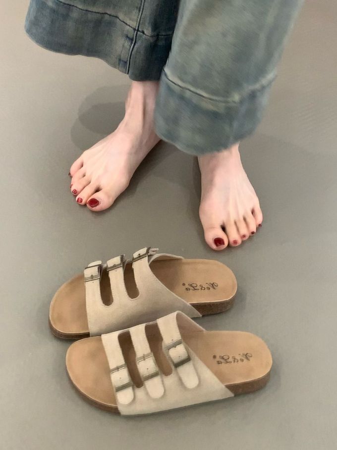 无帮 袢扣 皮革 
