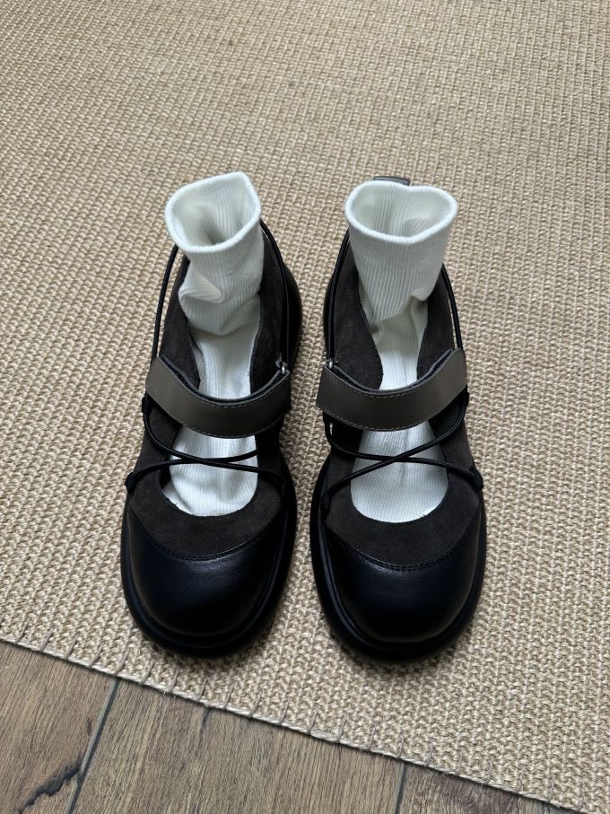 圆头 魔术贴 中口鞋 皮革 