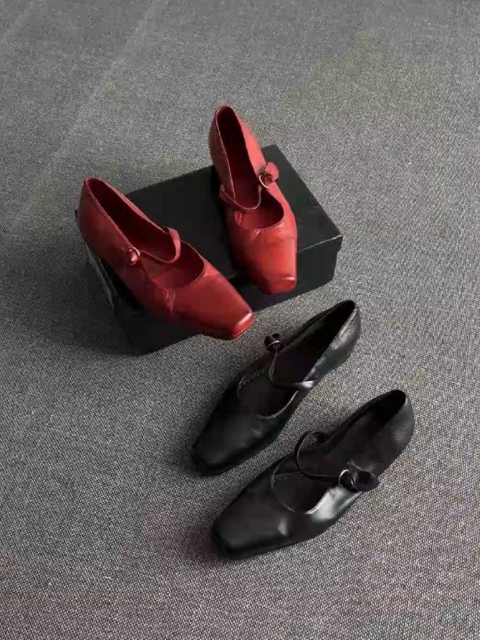 袢扣 中口鞋 皮革 