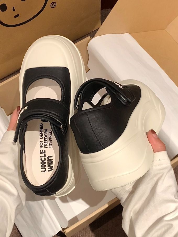 圆头 魔术贴 中口鞋 皮革 