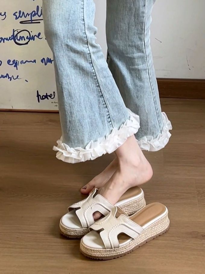 厚底 无帮 皮革