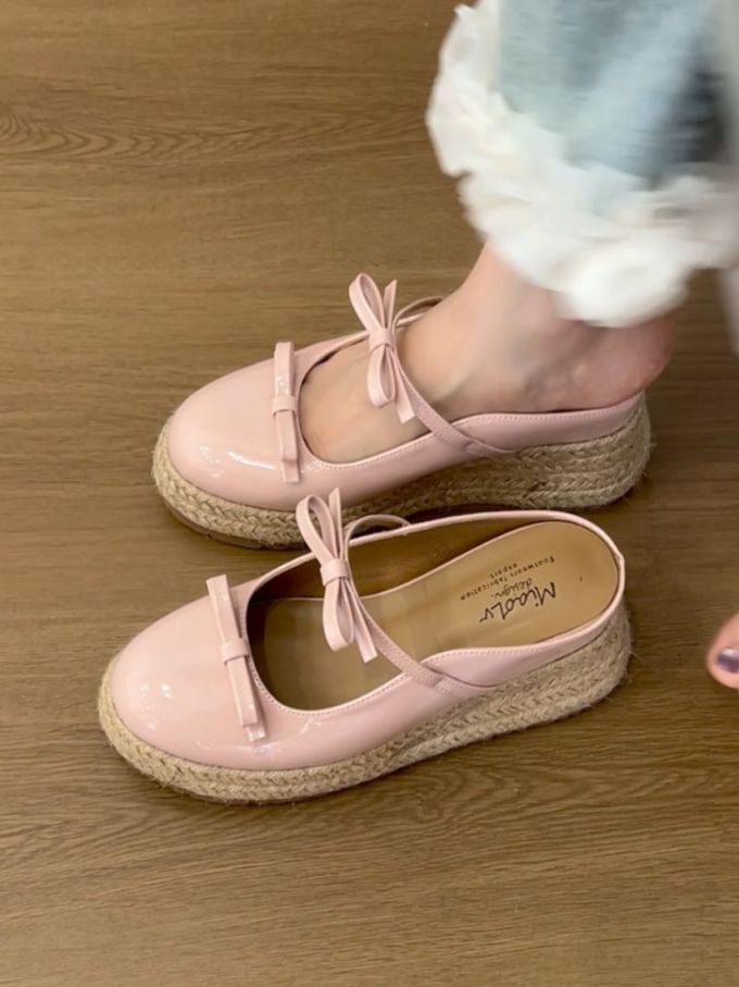 厚底 圆头 低帮 中口鞋 皮革 