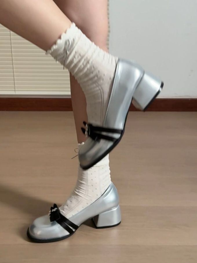 中跟 粗跟 低帮 皮革 