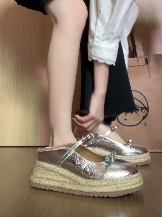 厚底 圆头 中口鞋 皮革 