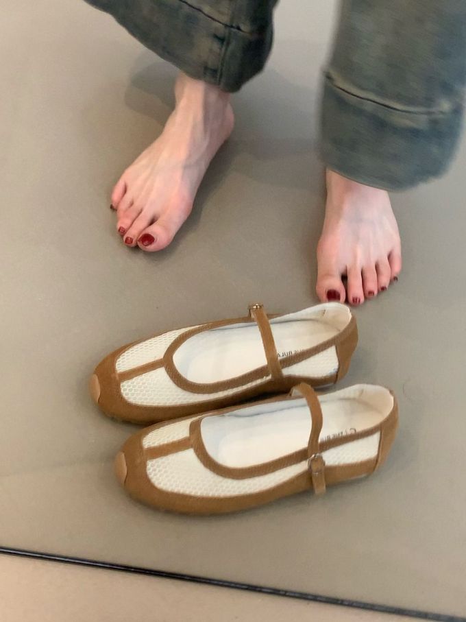 圆头 低帮 浅口鞋 网面 