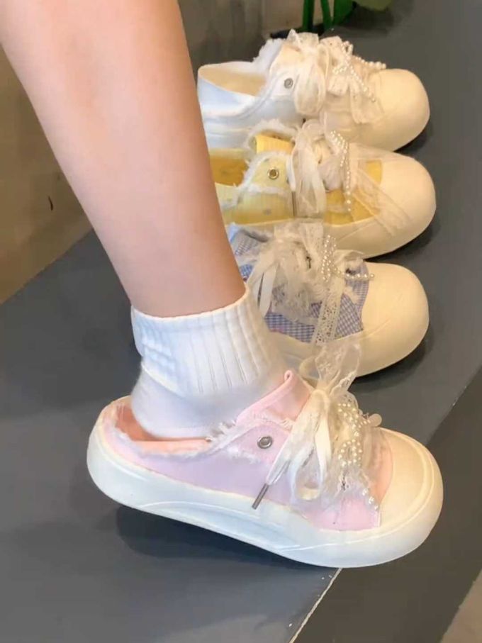 无帮 系带 皮革 