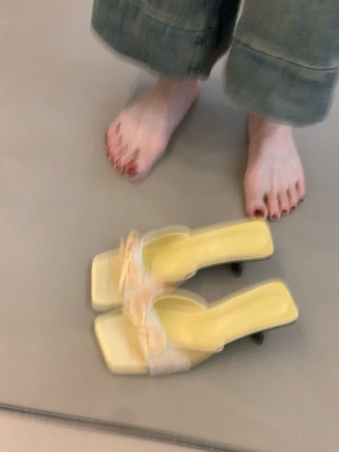 粗跟 无帮 塑料 